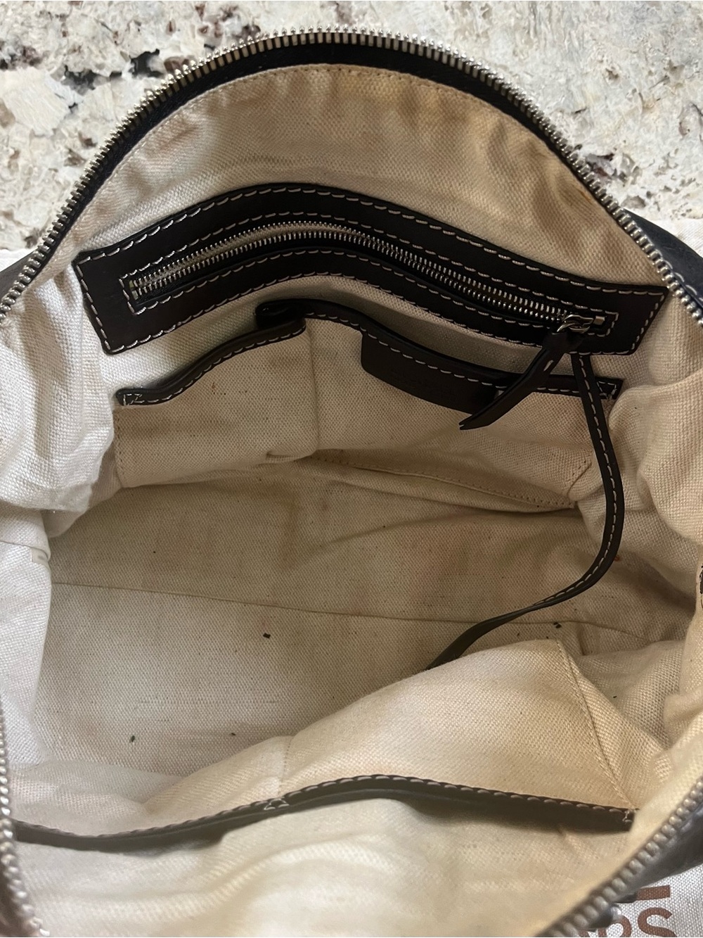 Michael Kors black leather satchel with silver detail. Pre-owned Condition-Good - Picture 5 of 8